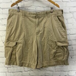 Merona Cargo Shorts Mens Sz 42 Khaki Casual Hiking Camping